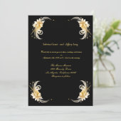 Gold Floral Leaf Border Wedding Kaart (Staand voorkant)