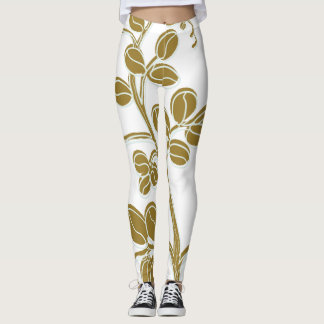Gold Floral Leggings
