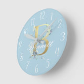 Gold Floral Letter "B"  Ronde Klok (Hoek)