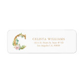 Gold floral Lettering - Monogram C Etiket (Voorkant)