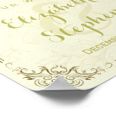 Gold Floral Lijst Welkomstbord voor bruiloft Poster (Hoek)