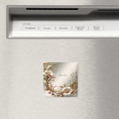 Gold Floral Magnet Magneet (Insitu (Vaatwasser))