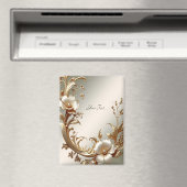 Gold Floral Magnet Magneet (Insitu (Vaatwasser))