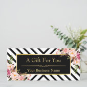 Gold Floral Makeup Hair Salon Cadeaubon (Staand voorkant)