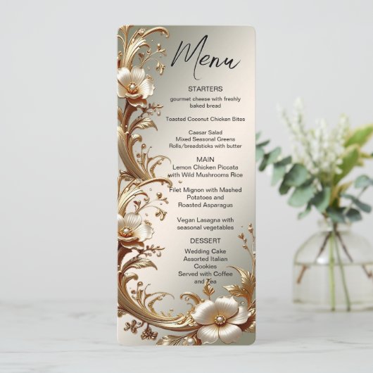 Gold Floral Menu (Debout devant)