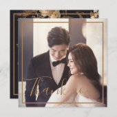 Gold Floral Metallic Arrangement Weddenschap Harte (Voorkant / Achterkant)