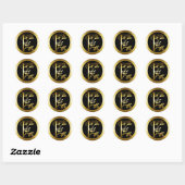 GOLD FLORAL MONOGRAM LETTER F RONDE STICKER (Vel)