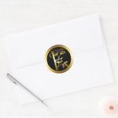GOLD FLORAL MONOGRAM LETTER F RONDE STICKER (Envelop)
