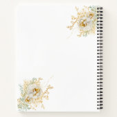 Gold Floral Monogram Logo Wedding Planner Notitieboek (Achterkant)