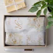 Gold Floral Monogram Logo Wedding Tissuepapier (Geschenk)