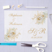 Gold Floral Monogram Logo Wedding Tissuepapier (Craft)
