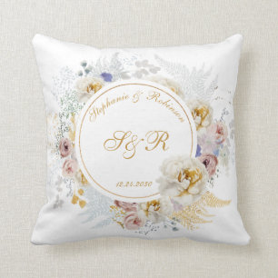 Gold Floral Monogram Wedding Kussen