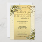 Gold Floral Mothers Day Brunch Invitation (Devant)
