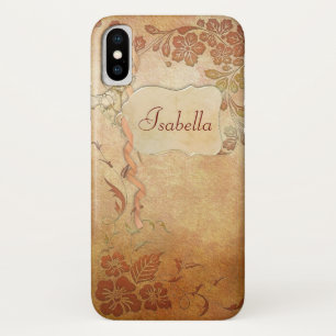  Gold Floral op maat iPhone X Hoesje