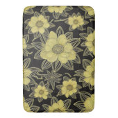 Gold Floral Pattern Bath Mat (Voorkant Verticaal)