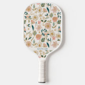 Gold Floral Pattern | Gepersonaliseerde naam Pickleball Paddle (Achterkant)