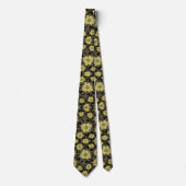 Gold Floral Pattern Stropdas (Voorkant)