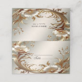 Gold Floral Place Card (Buitenkant ongevouwen)
