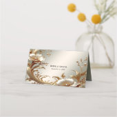 Gold Floral Place Card (Achterkant)