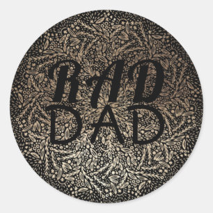 Gold Floral RAD DAD Formal Elegant Ronde Sticker