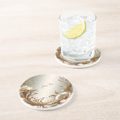 Gold Floral Sandstone Coaster Zandsteen Onderzetter (Zijkant)