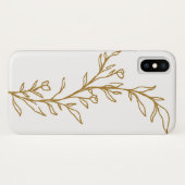 Gold Floral Stem Line Dessin iPhone / coque ipad (Dos (Horizontal))