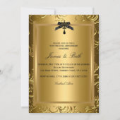 Gold Floral Swirl Photo Invitation du 50e annivers (Dos)