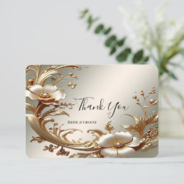 Gold Floral Thank You Card Bedankkaart