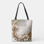 Gold Floral Tote Bag (Achterkant)