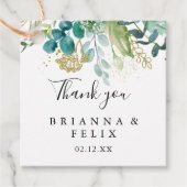 Gold Floral Tropical Greenery Wedding Bedankjes Labels (Voorkant)