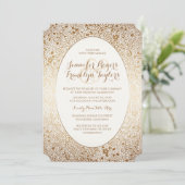 Gold Floral Vintage Wedding Invitations (Debout devant)