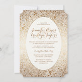 Gold Floral Vintage Wedding Invitations (Devant)