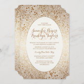 Gold Floral Vintage Wedding Invitations (Devant / Derrière)