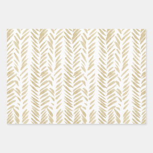 Gold Floral Wedding Inpakpapier Vel