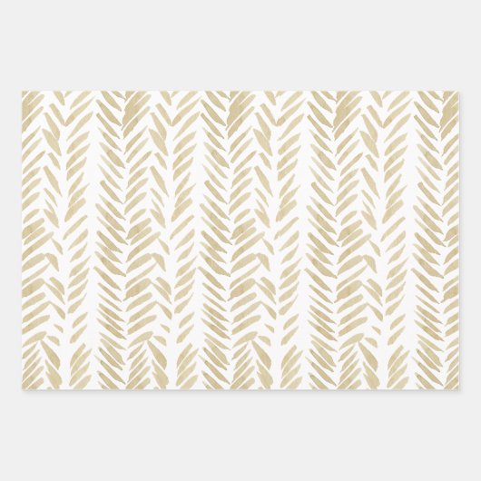 Gold Floral Wedding Inpakpapier Vel (Voorkant)