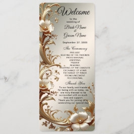 Gold Floral Wedding Program Programma