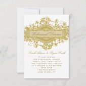 GOLD FLORAL WEDDING REHEARSAL DINER CARD KAART (Voorkant)