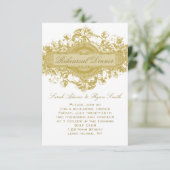 GOLD FLORAL WEDDING REHEARSAL DINER CARD KAART (Staand voorkant)