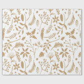 Gold Floral Wrapping Paper Cadeaupapier (Vlak)