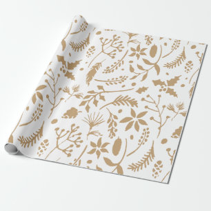 Gold Floral Wrapping Paper Cadeaupapier