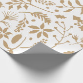 Gold Floral Wrapping Paper Cadeaupapier (Hoek)