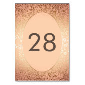Gold Florals Peach Elegant Wedding Numéro de table (Dos)