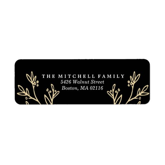 Gold Flourish | Vakantie Etiket (Voorkant)