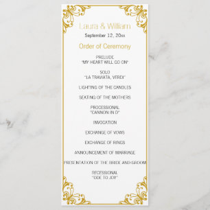 Gold Flourish Wedding Programma