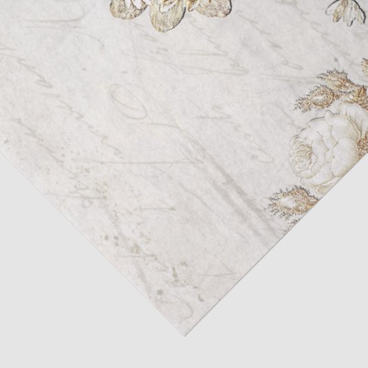 Gold Flower Bouquet  Script Decoupage Tissuepapier (Detail)