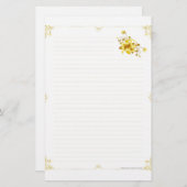 Gold Flower Briefpapier (Voorkant / Achterkant)
