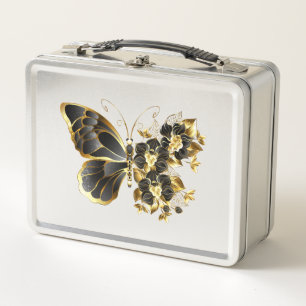 Gold Flower Butterfly met Black Orchid