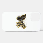 Gold Flower Butterfly met Black Orchid Case-Mate iPhone Case (Achterkant (horizontaal))