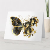 Gold Flower Butterfly met Black Orchid Kaart (Voorkant)