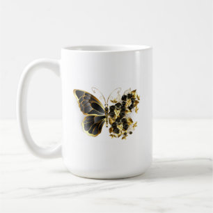 Gold Flower Butterfly met Black Orchid Koffiemok